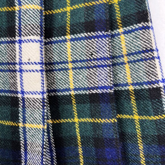 Vintage Westaway & Westaway Plaid 100% Wool Pleated Plaid Midi Skirt Size UK 12 - Picture 8 of 9